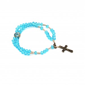 PULSEIRA - TERÇO NOSSA SENHORA DAS GRAÇAS - AZUL CLARO
