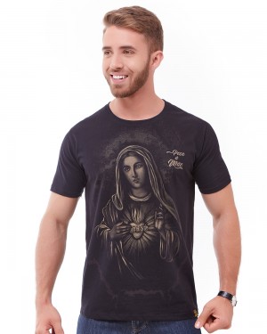 CAMISETA UNISSEX SAGRADO CORAÇÃO - PRETA - P