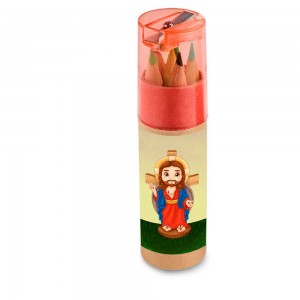 KIT LAPIS DE COR COM APONTADOR - JESUS DAS SANTAS CHAGAS 