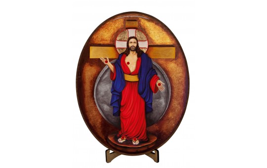 ICONE JESUS DAS SANTAS CHAGAS PEQUENO- 11 CM 