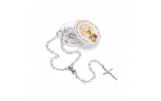 TERÇO CONTAS PÉROLAS - EUCARISTIA 