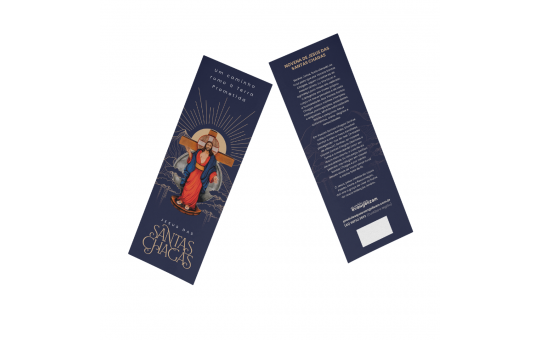 MARCA PÁGINA DE JESUS DAS SANTAS CHAGAS - AZUL