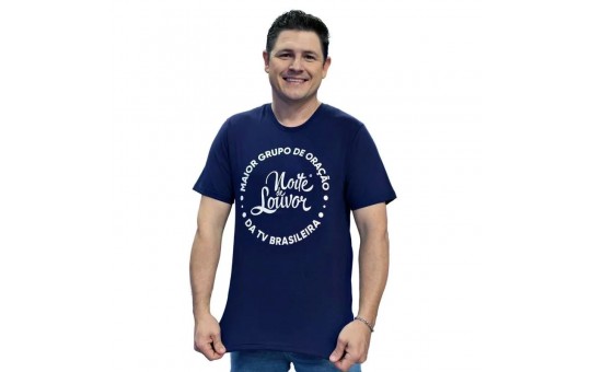 CAMISETA UNISSEX AZUL - NOITE DE LOUVOR - GG