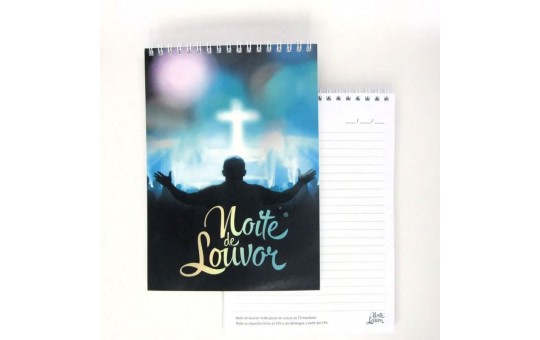 BLOCO DE ANOTAÇÕES - NOITE DE LOUVOR 15 cm x 21 cm