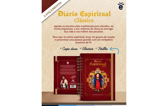 DIÁRIO ESPIRITUAL 2026 - 12 UNIDADES - CAPA VERMELHA