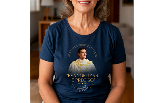 CAMISETA UNISSEX AZUL- PADRE REGINALDO MANZOTTI P