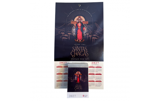 CALENDÁRIO 2027 - JESUS DAS SANTAS CHAGAS - BLOCO FOLHINHA