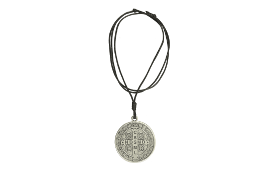 CORDÃO MEDALHÃO  SÃO BENTO NÍQUEL
