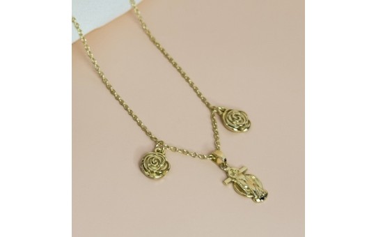 COLAR FLORES - JESUS DAS SANTAS CHAGAS - SEMIJOIA 