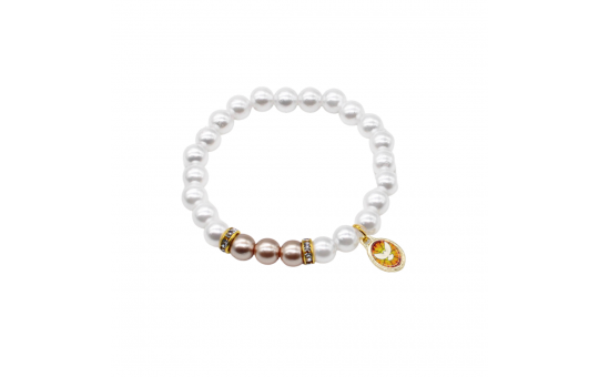 PULSEIRA PÉROLA STRASS VITRAL ESPÍRITO SANTO