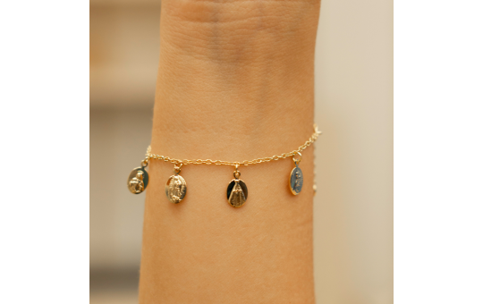 PULSEIRA NOSSA SENHORA - SEMIJOIA BANHADA A OURO