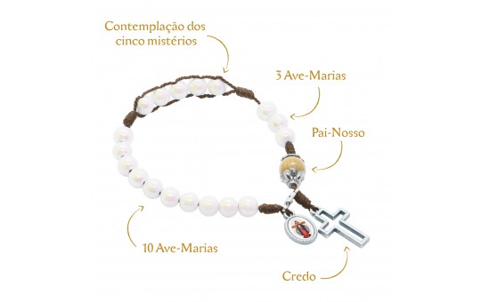 PULSEIRA-TERÇO MARCADOR - JESUS DAS SANTAS CHAGAS