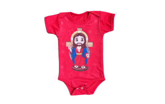 BODY JESUS DAS SANTAS CHAGAS BABY - VERMELHO - G