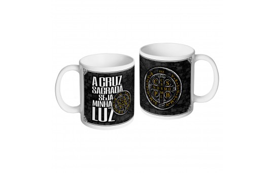 CANECA SÃO BENTO - MEDALHA E FRASE