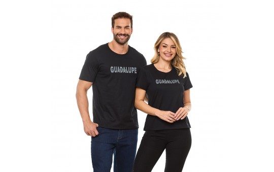 CAMISETA UNISSEX PRETA - N.S DE GUADALUPE - P 