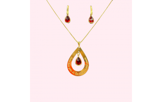 CONJUNTO COLAR E BRINCO GOTAS DE AMOR 