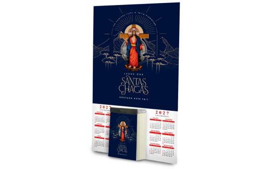 CALENDÁRIO 2027 - JESUS DAS SANTAS CHAGAS - BLOCO FOLHINHA