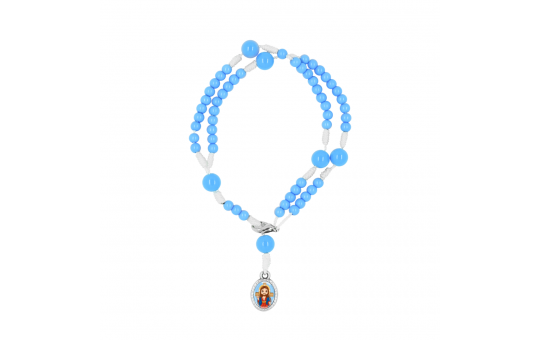 PULSEIRA - TERÇO AZUL - JESUS DAS SANTAS CHAGAS BABY