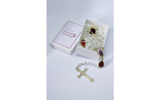 TERÇO PREMIUM GOTAS DE AMOR - JESUS DAS SANTAS CHAGAS