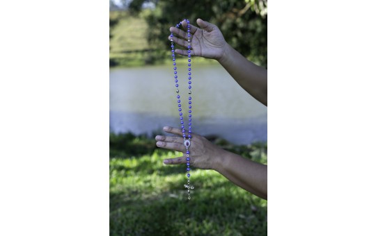 TERÇO JESUS DAS SANTAS CHAGAS -  AZUL