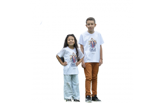 CAMISETA INFANTIL JESUS DAS SANTAS CHAGAS - FAMÍLIA 6 ANOS