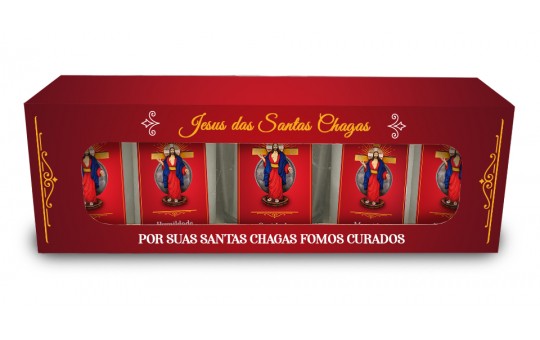 KIT DE VELAS VIRTUDES JESUS DAS SANTAS CHAGAS
