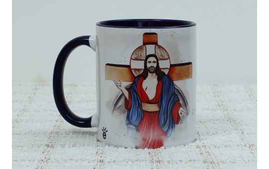 CANECA JESUS DAS SANTAS CHAGAS  - INTERIOR AZUL
