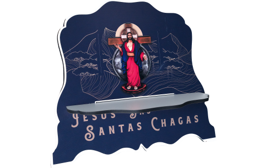 PORTA BÍBLIA - JESUS DAS SANTAS CHAGAS - AZUL