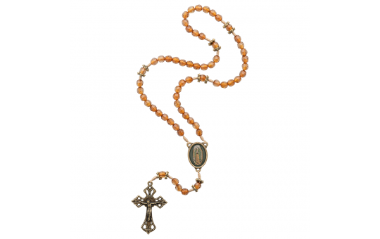 TERÇO NOSSA SENHORA DE GUADALUPE - CRISTAL ACRÍLICO