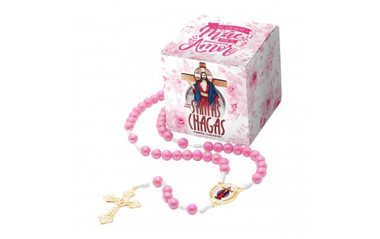 TERÇO PRESENTE - JESUS DAS SANTAS CHAGAS - ROSA