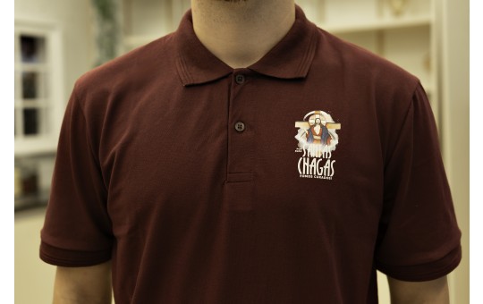 CAMISETA POLO - JESUS DAS SANTAS CHAGAS - BORDÔ - P