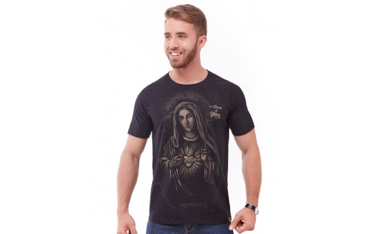 CAMISETA UNISSEX SAGRADO CORAÇÃO - PRETA - P