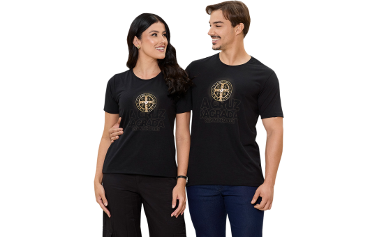 CAMISETA UNISSEX PRETA - SÃO BENTO - GG