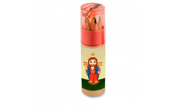 KIT LAPIS DE COR COM APONTADOR - JESUS DAS SANTAS CHAGAS 